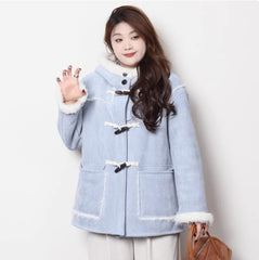 Maillard Short And Long Suede Faux Fur Plush Coat