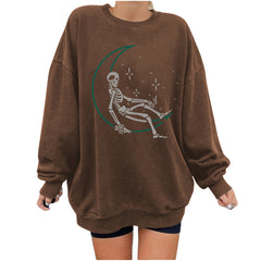 Skull Star Women's Sweater Printed Women's Shoulders
