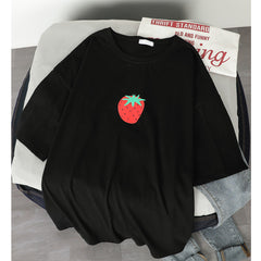 Korean round neck loose top