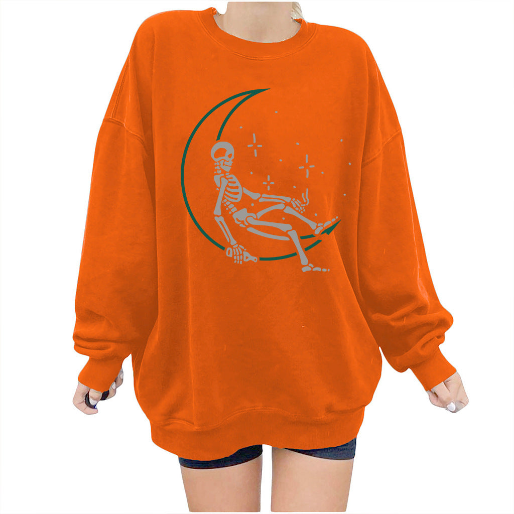 Skull Star Women's Sweater Printed Women's Shoulders
