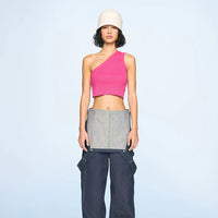 Fashionable One-shoulder Design Sense Hollow Knit Ladies' Top