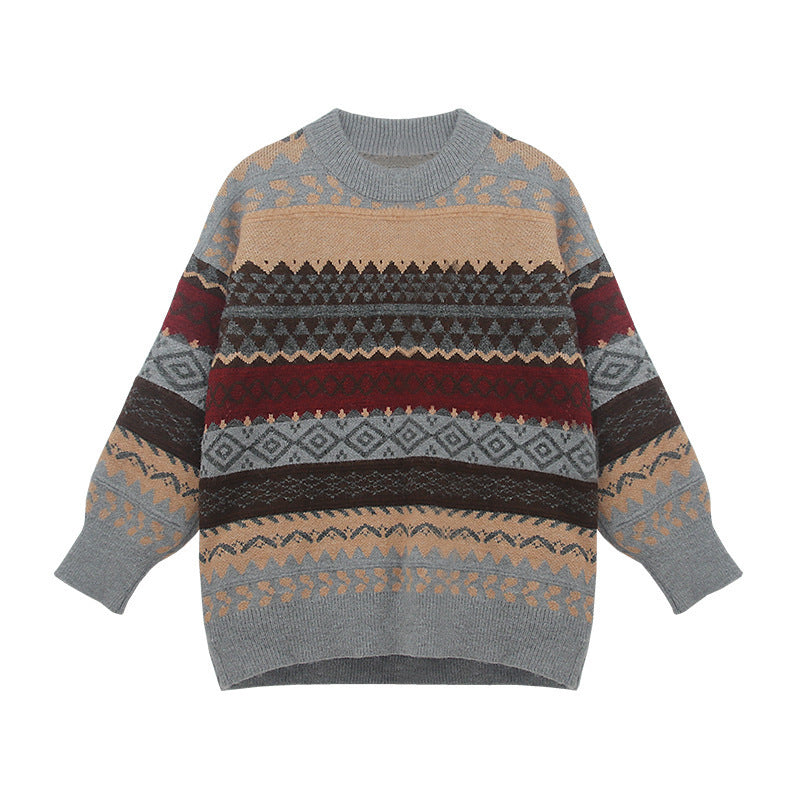 Long-sleeved plus-size jumper top