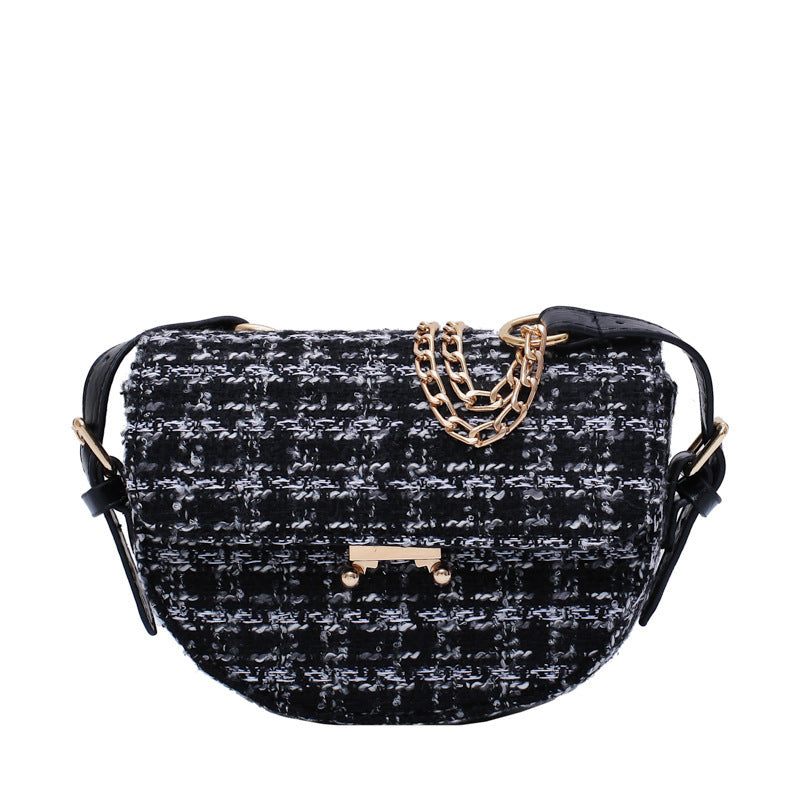 Checked shoulder bag