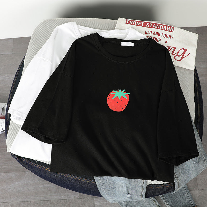 Korean round neck loose top