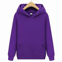 Pure cotton purple pullover hoodie solid color