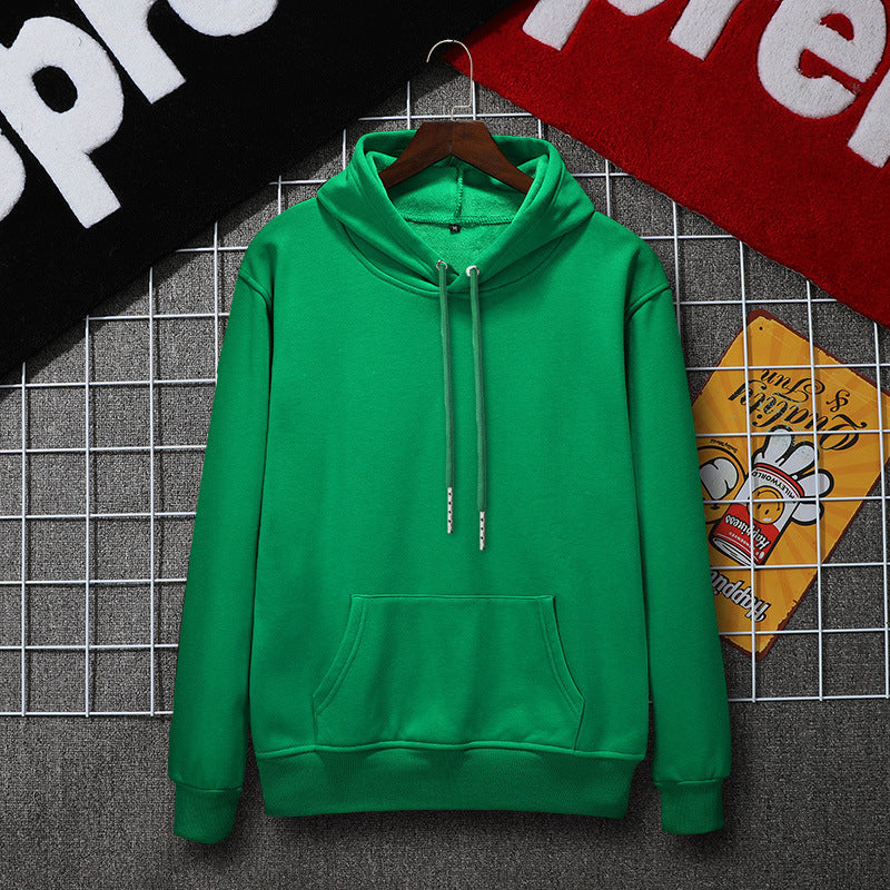 Pure cotton purple pullover hoodie solid color