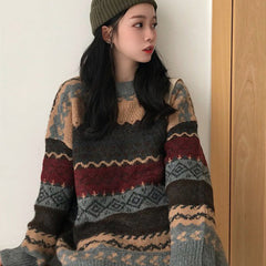Long-sleeved plus-size jumper top