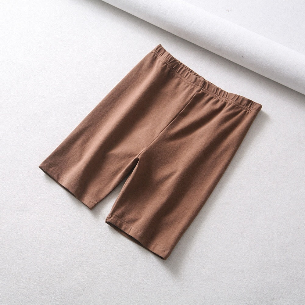 short cotton black biker shorts