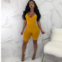 Womwen Sleeveless Strap V-neck Jumpsuit