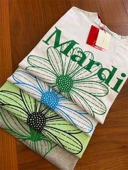 Green Flower Short-Sleeved Women 21 Years