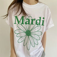 Green Flower Short-Sleeved Women 21 Years