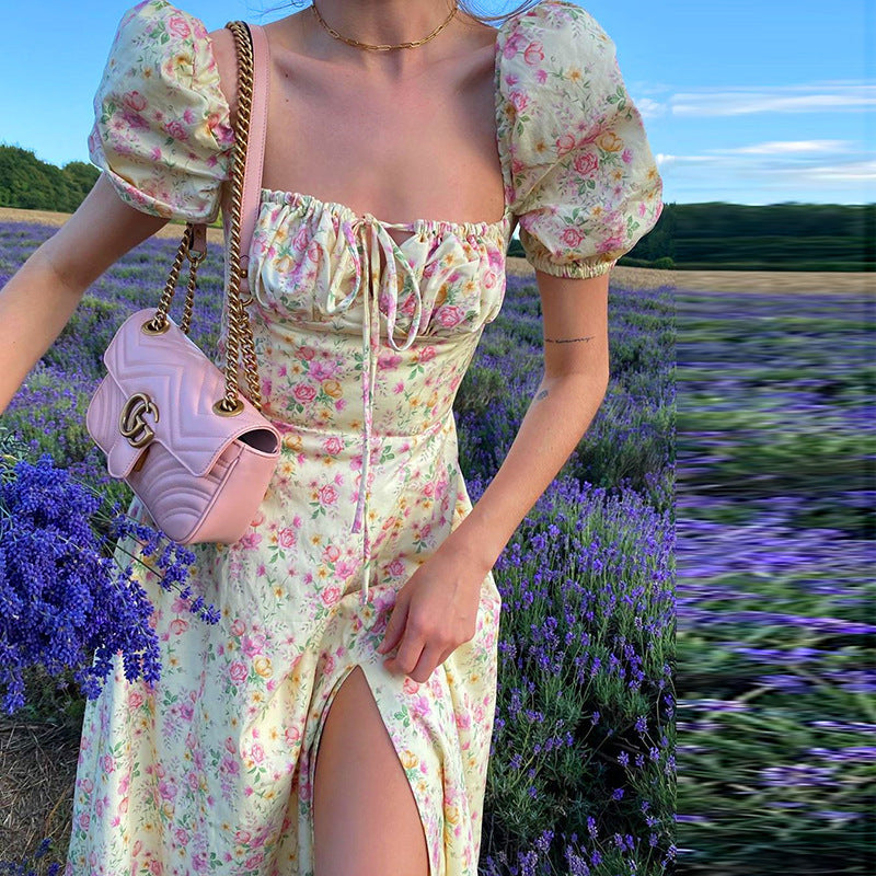 Summer Floral Print Dress Women Sexy Party Long Dresses