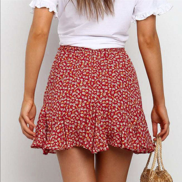 Printed lace skirt