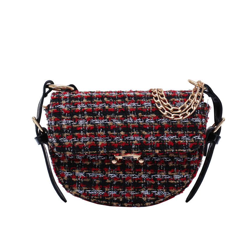 Checked shoulder bag