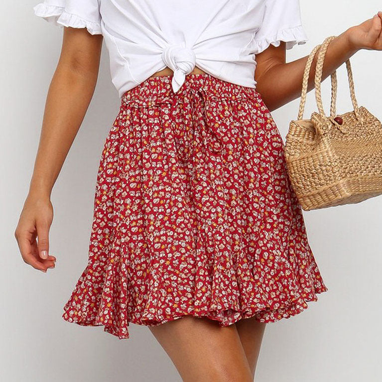 Printed lace skirt