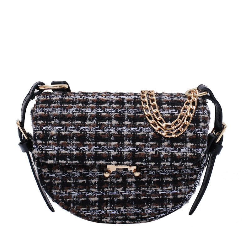 Checked shoulder bag