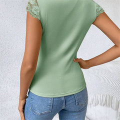 Temperament Wild Lace Lace-collared Blouse Women