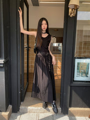 Rivet Slim Fit Slim-fit Sleeveless Dress Belt Dress