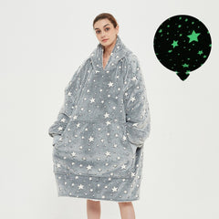 Hooded ladies double layer sweater flannel lazy pullover