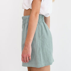 Casual Cotton Linen Shorts Elastic Waist Loose
