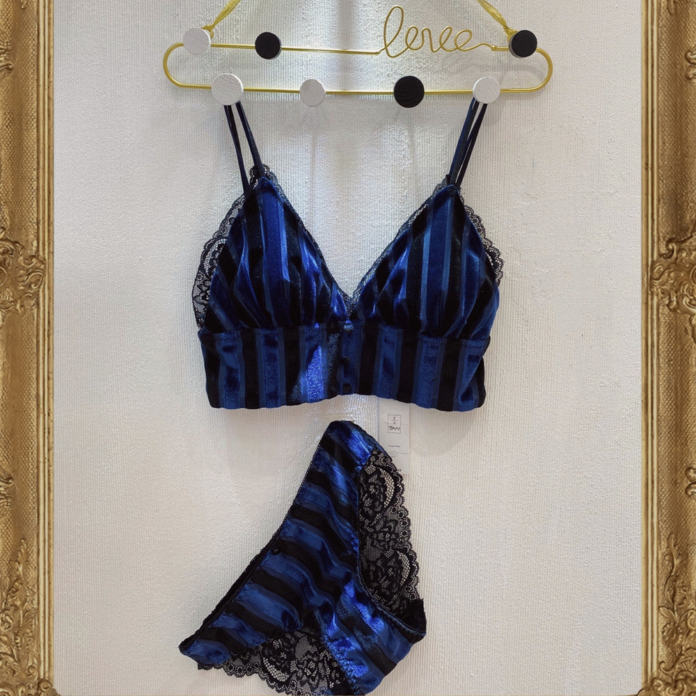 Triangle vest lace bra set