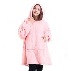 Hooded ladies double layer sweater flannel lazy pullover