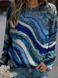 Printed round neck jumper