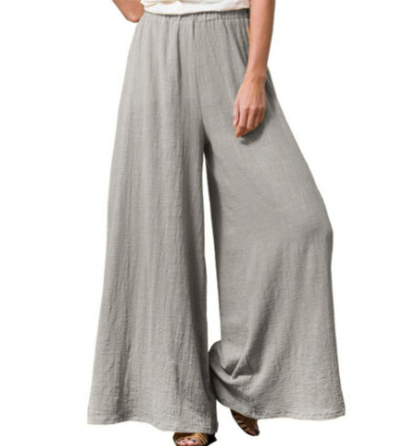 Women's Cotton And Linen Loose Wide-leg Pants Oversized