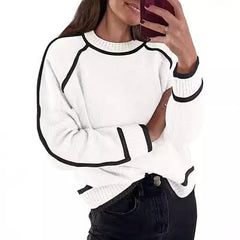 Women's Sweater Round Neck Multicolor Pullover Knitting