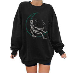 Skull Star Women's Sweater Printed Women's Shoulders