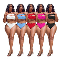 Split Swimsuit Women's Beach Solid Color Holiday Bikini
