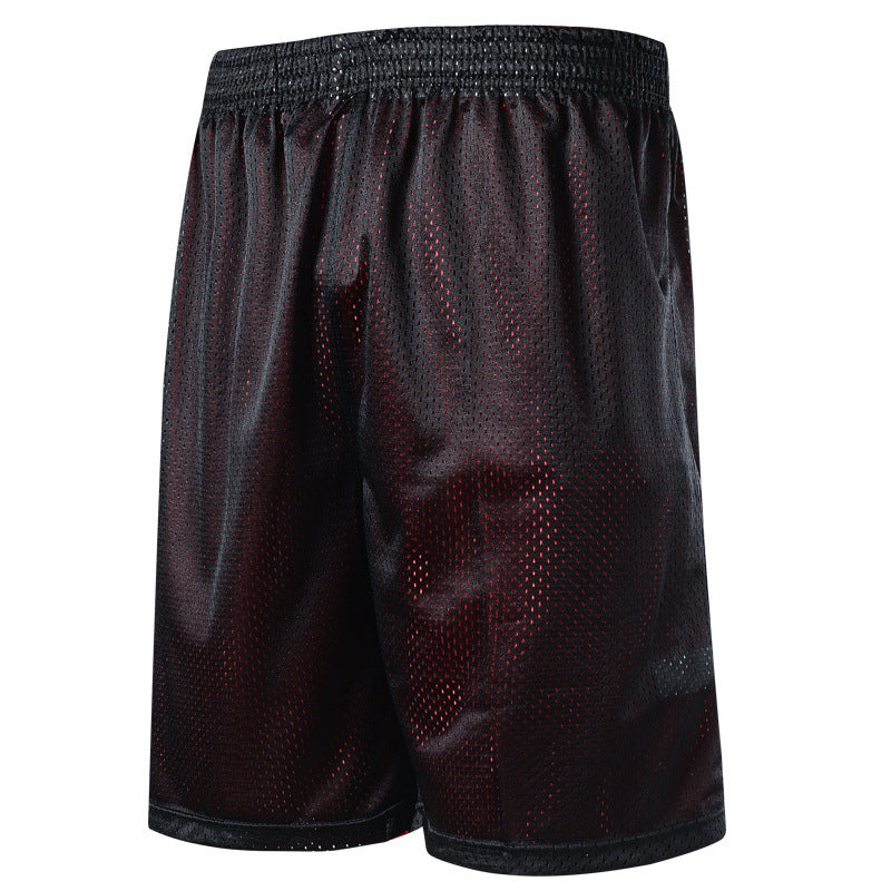 5-Summer knee shorts male hip hop Basketball Shorts double
