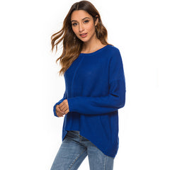 Loose solid color pullover sweater