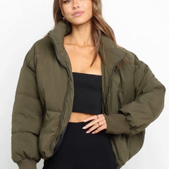 Women's Urban Leisure Versatile Stand Collar Puffer Jacket