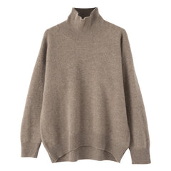 Women's High Lapel Loose And Warm Woolen Sweater
