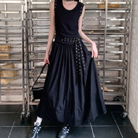 Rivet Slim Fit Slim-fit Sleeveless Dress Belt Dress