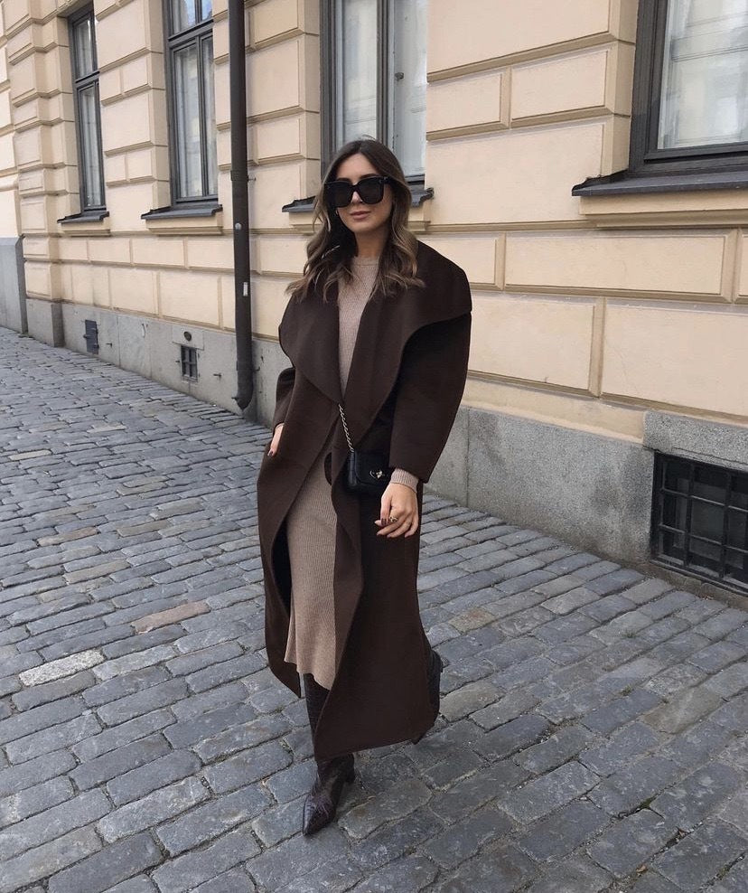 Lapel Coat Same Style Minimalist Double-sided Wool Cashmere