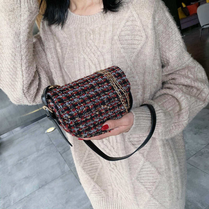 Checked shoulder bag