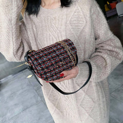 Checked shoulder bag