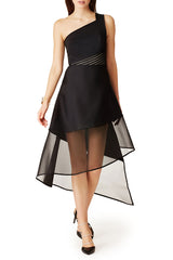 Black half-length irregular gauze skirt