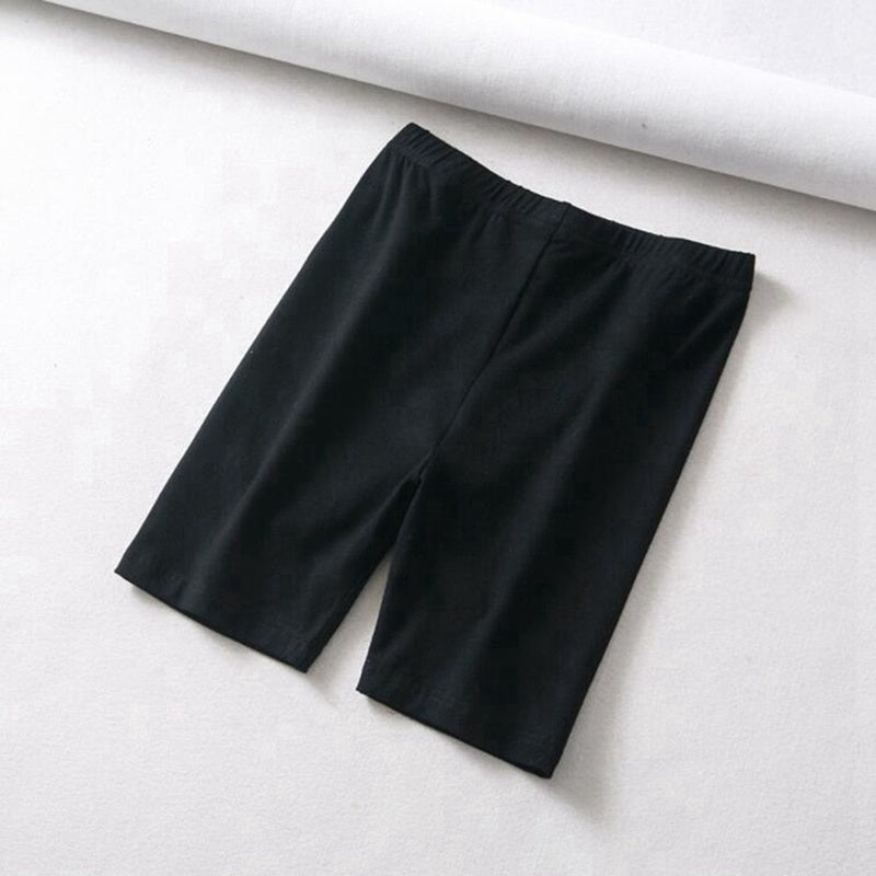 short cotton black biker shorts