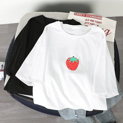 Korean round neck loose top