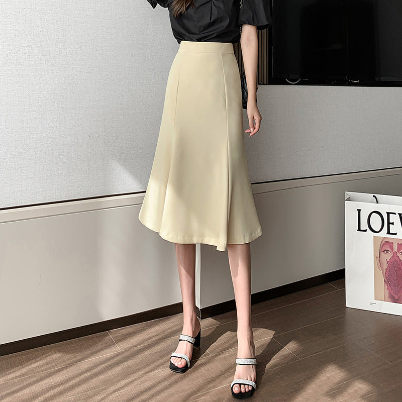 Commuter High Waist Mid-length Skirt OL Was Thin