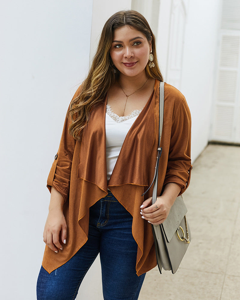 Oversized loose irregular lapel jacket