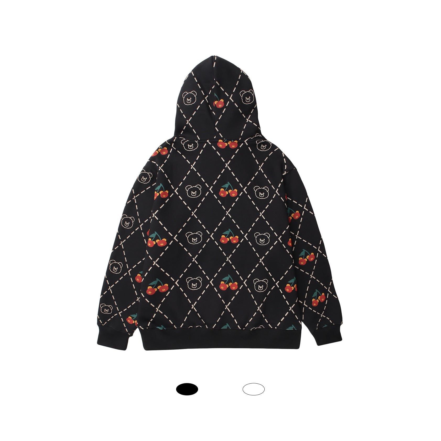 Japanese Full Print Cherry Hooded Sweater For Men And Women