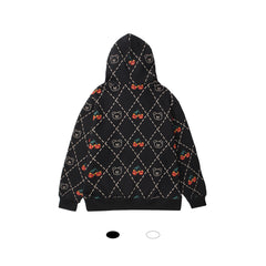 Japanese Full Print Cherry Hooded Sweater For Men And Women