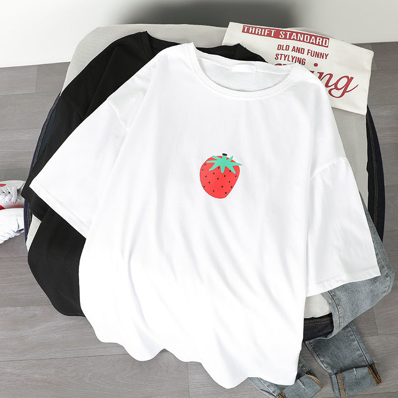 Korean round neck loose top