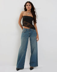 Women's Mesh Lace Top Spring Sexy Black Knitted Top