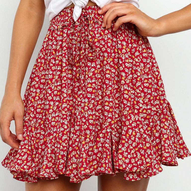 Printed lace skirt