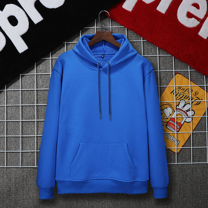 Pure cotton purple pullover hoodie solid color